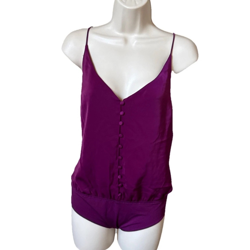 Women Purple Camisole Bodysuit Size Medium